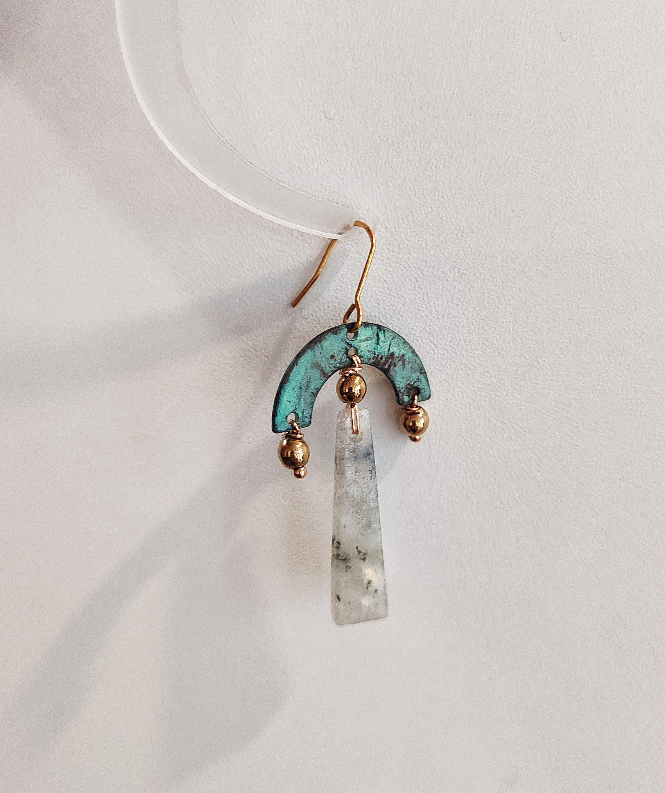 Blue Flame earrings collection, with labrorite stone
