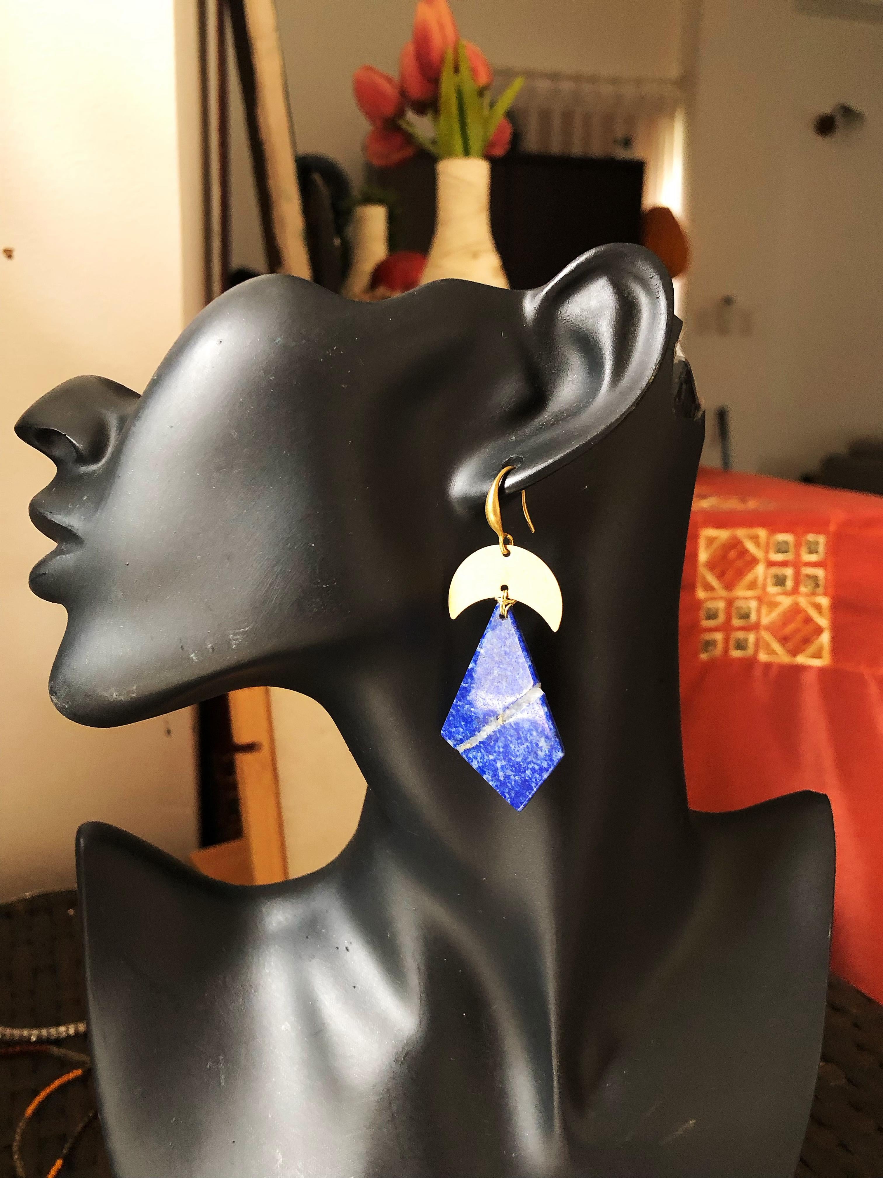 Triangle Lapis Lazuli earrings