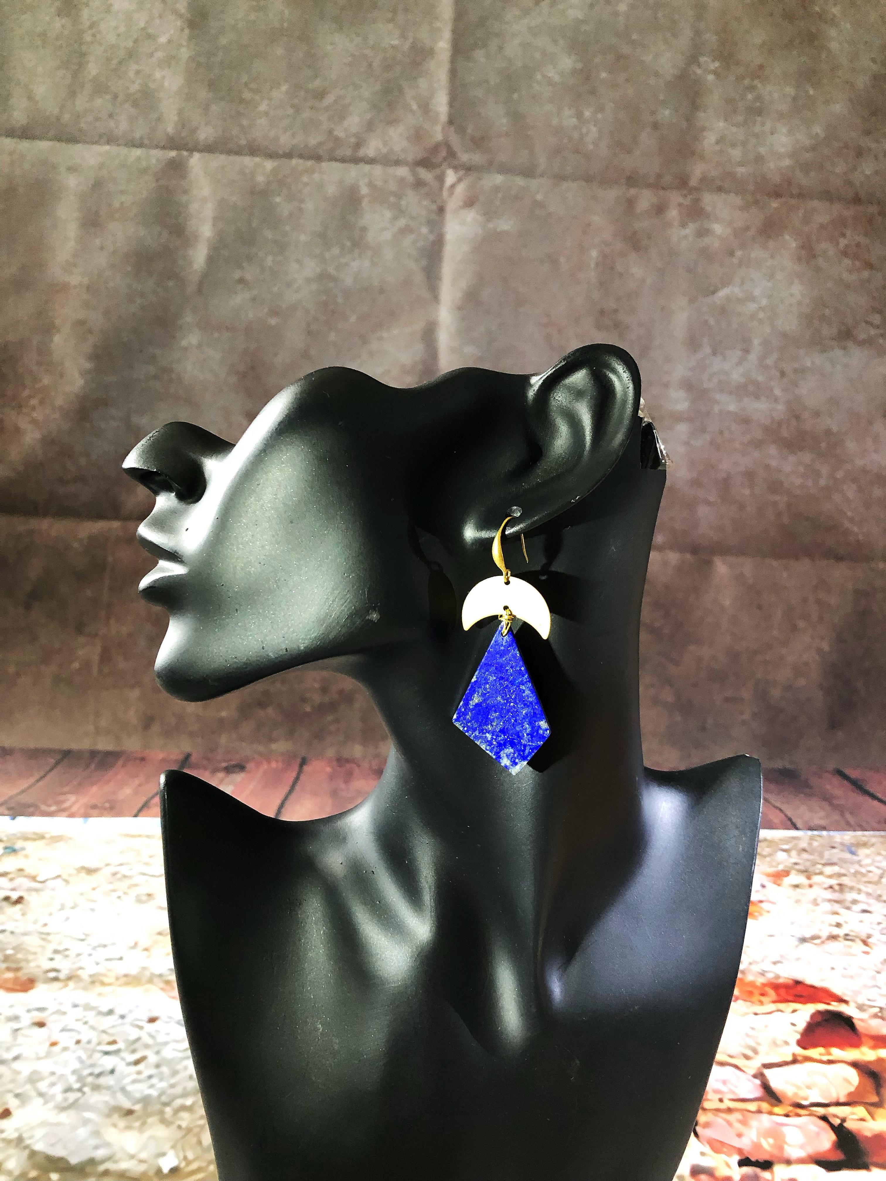 Triangle Lapis Lazuli earrings