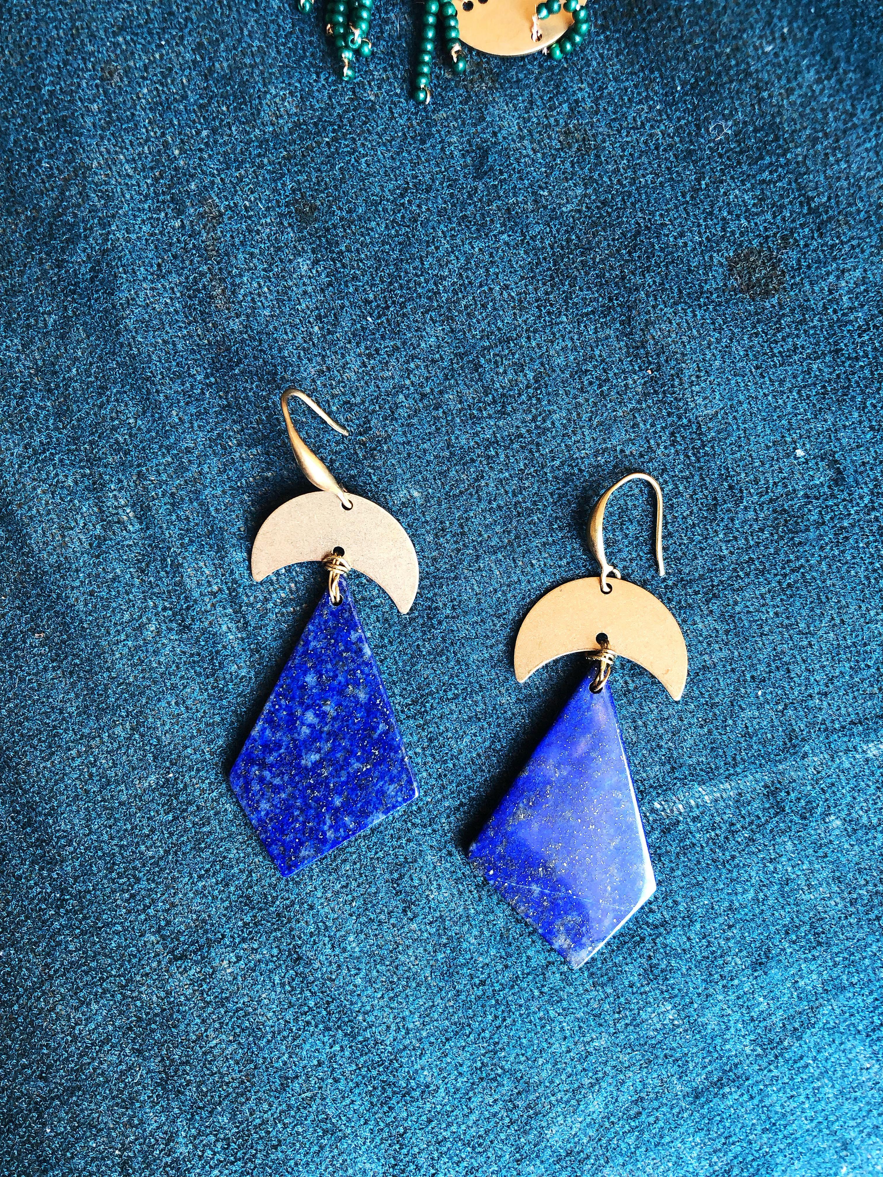 Triangle Lapis Lazuli earrings