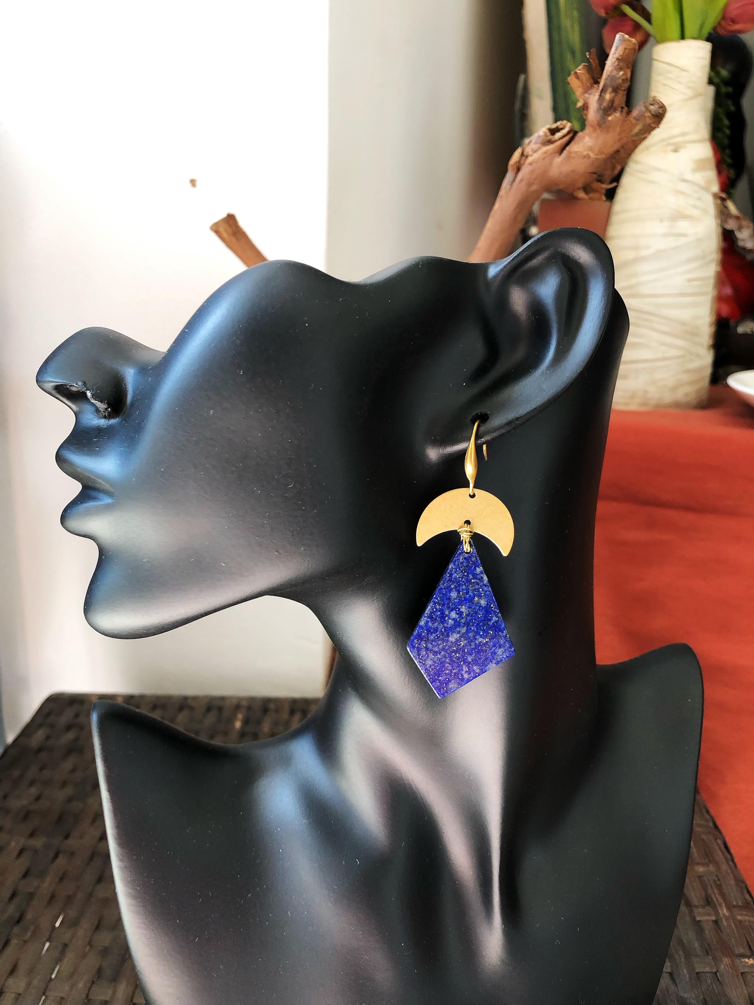 Triangle Lapis Lazuli earrings