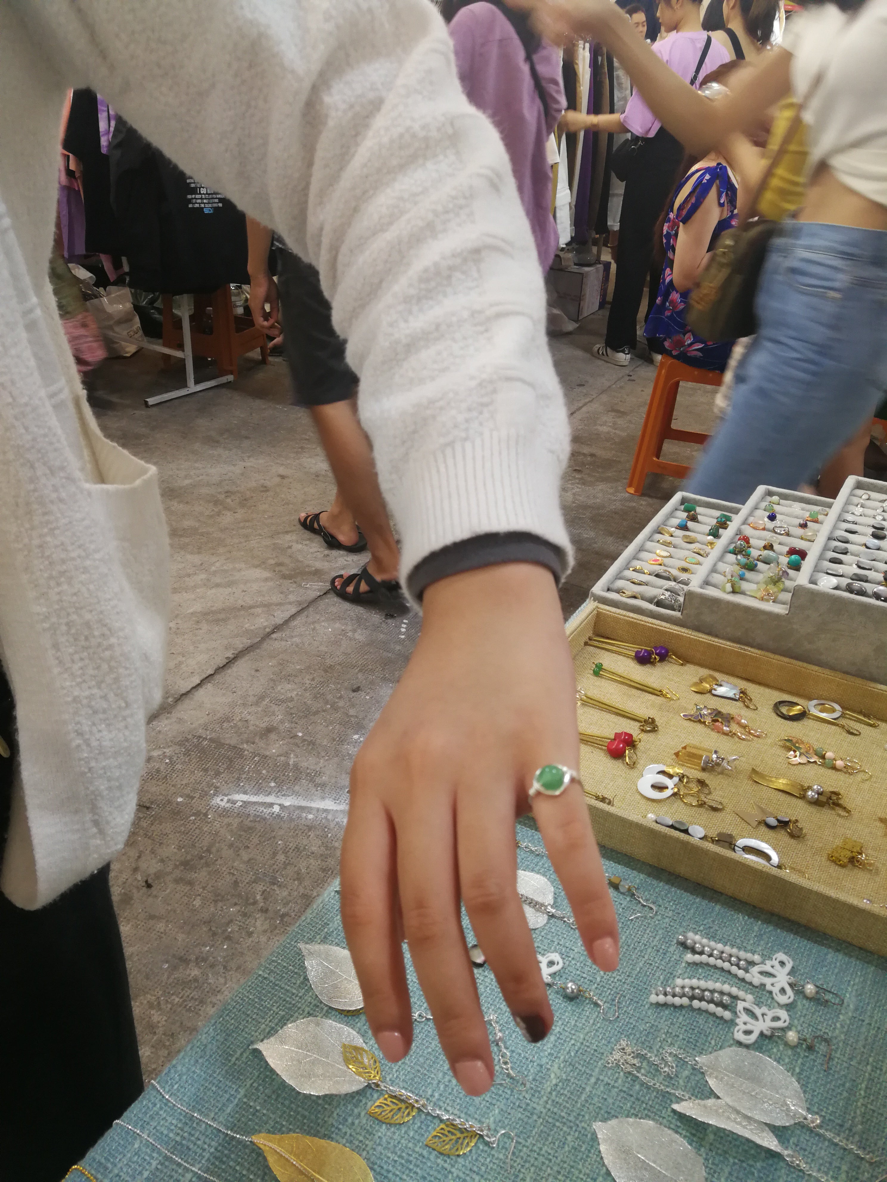 round shape stone/quartz simple wrapped rings