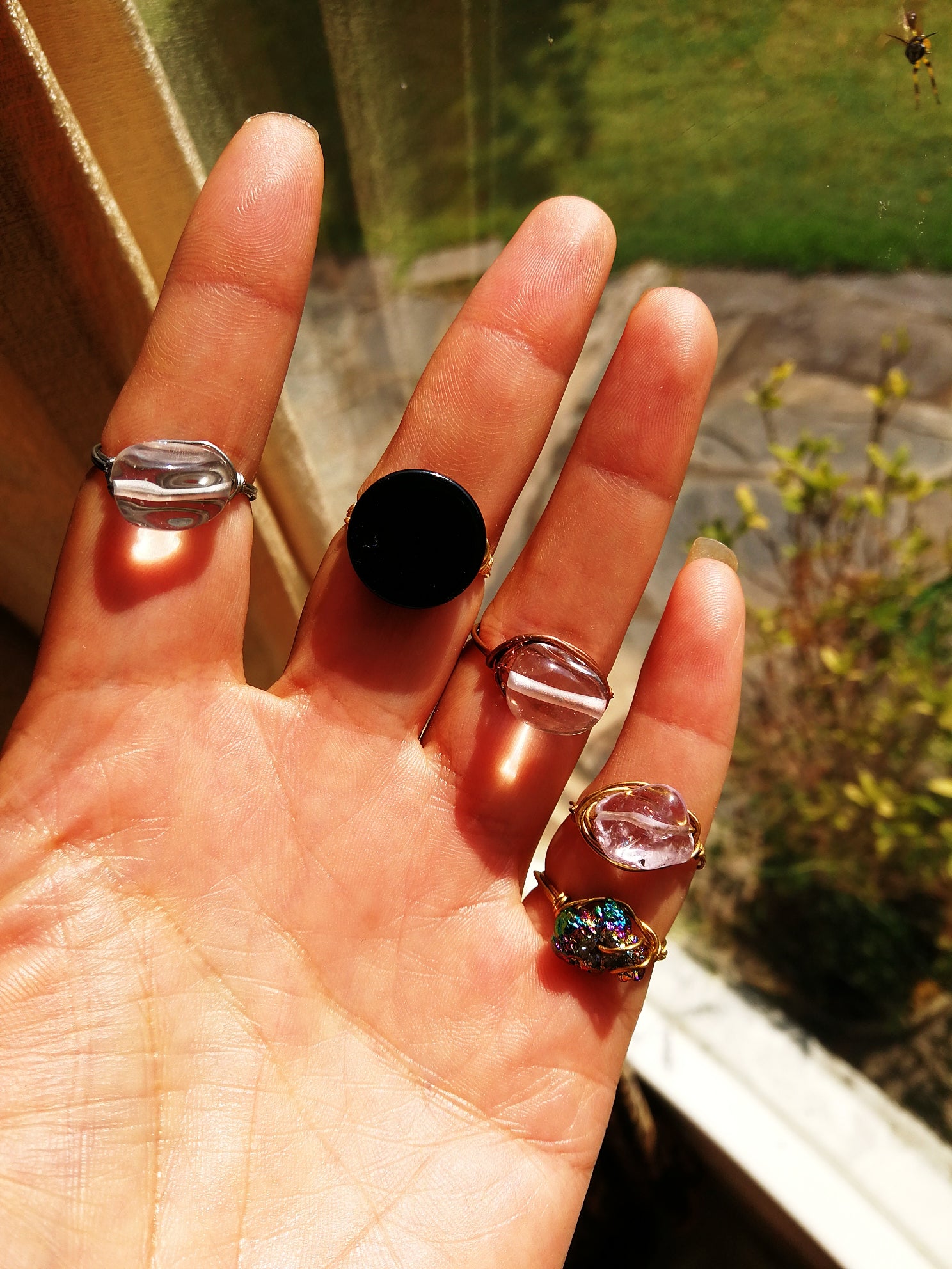 black agate ring