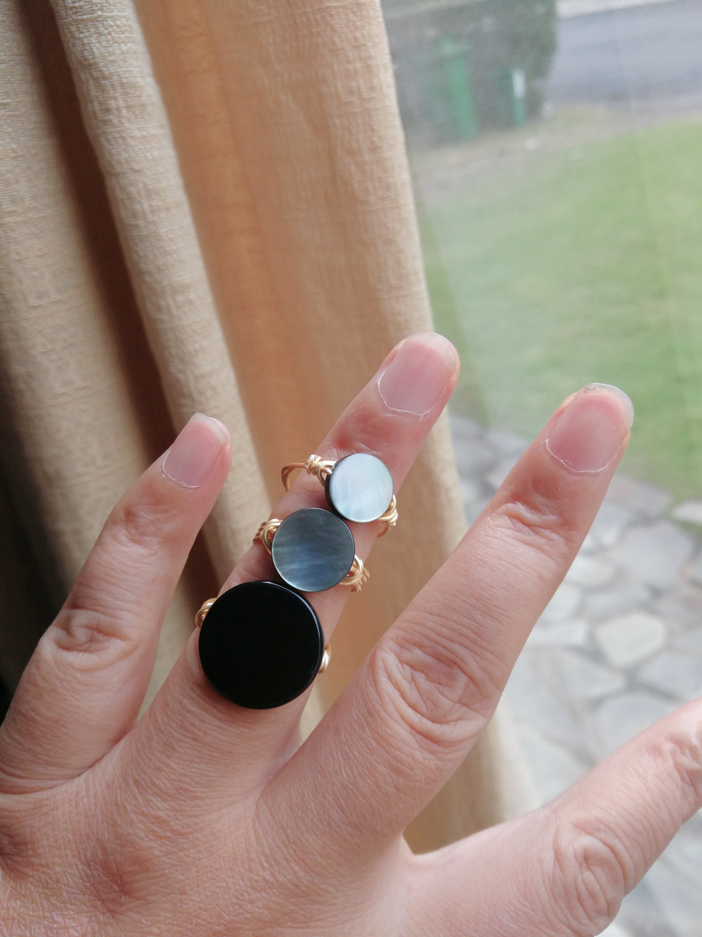 black agate ring