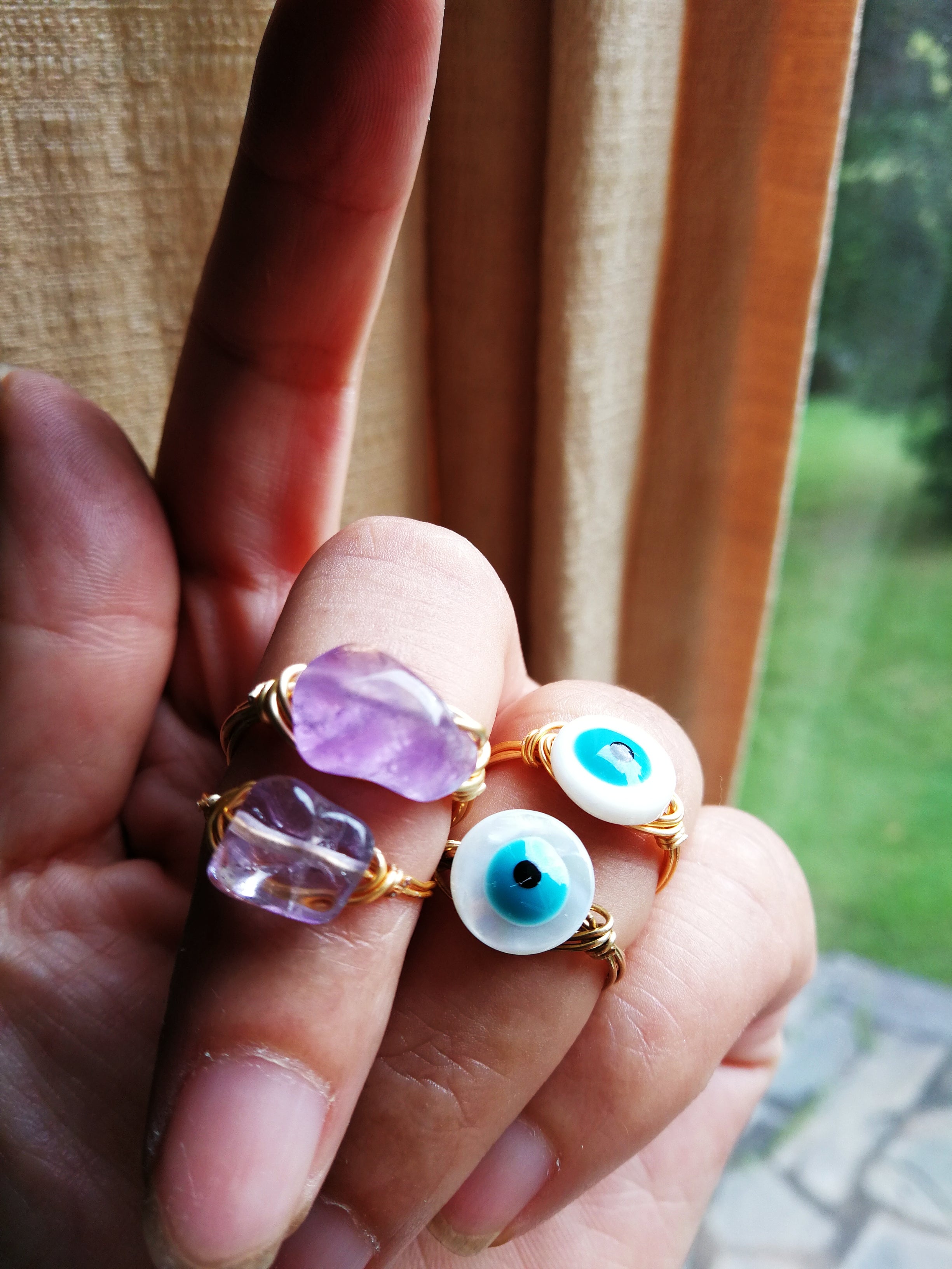 white shell eye rings