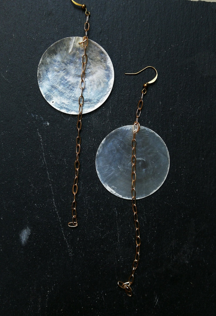 full moon earrings, moon on chain