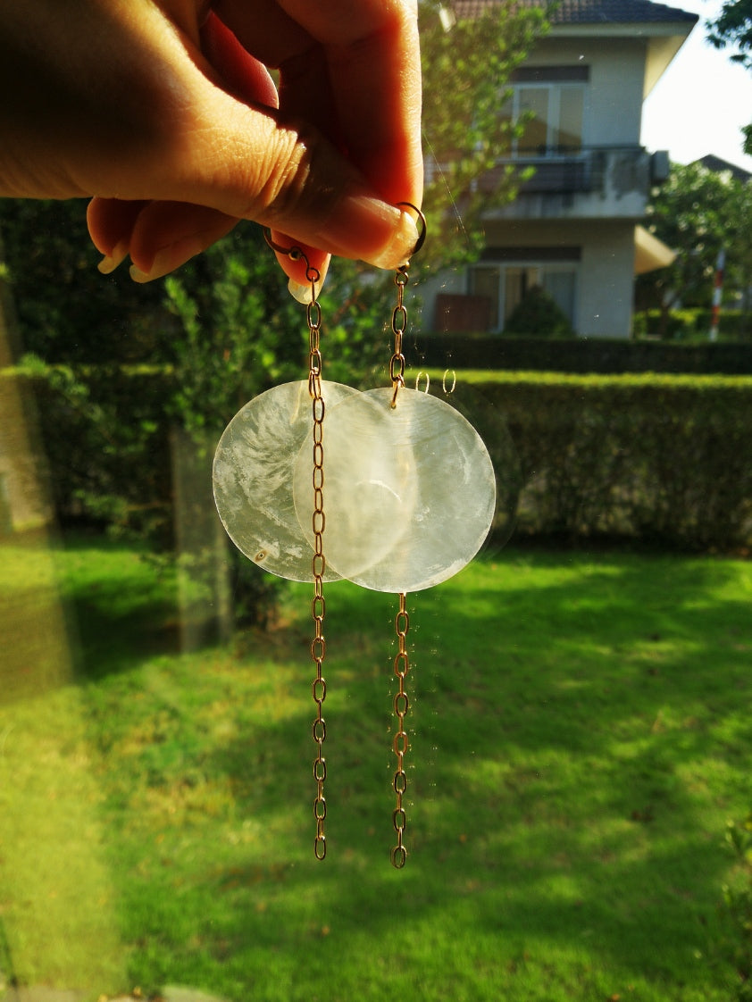 full moon earrings, moon on chain