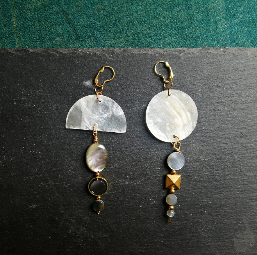 full moon single earring