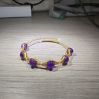 14K goldclad wiring bracelet with 8mm natural stones/quartz