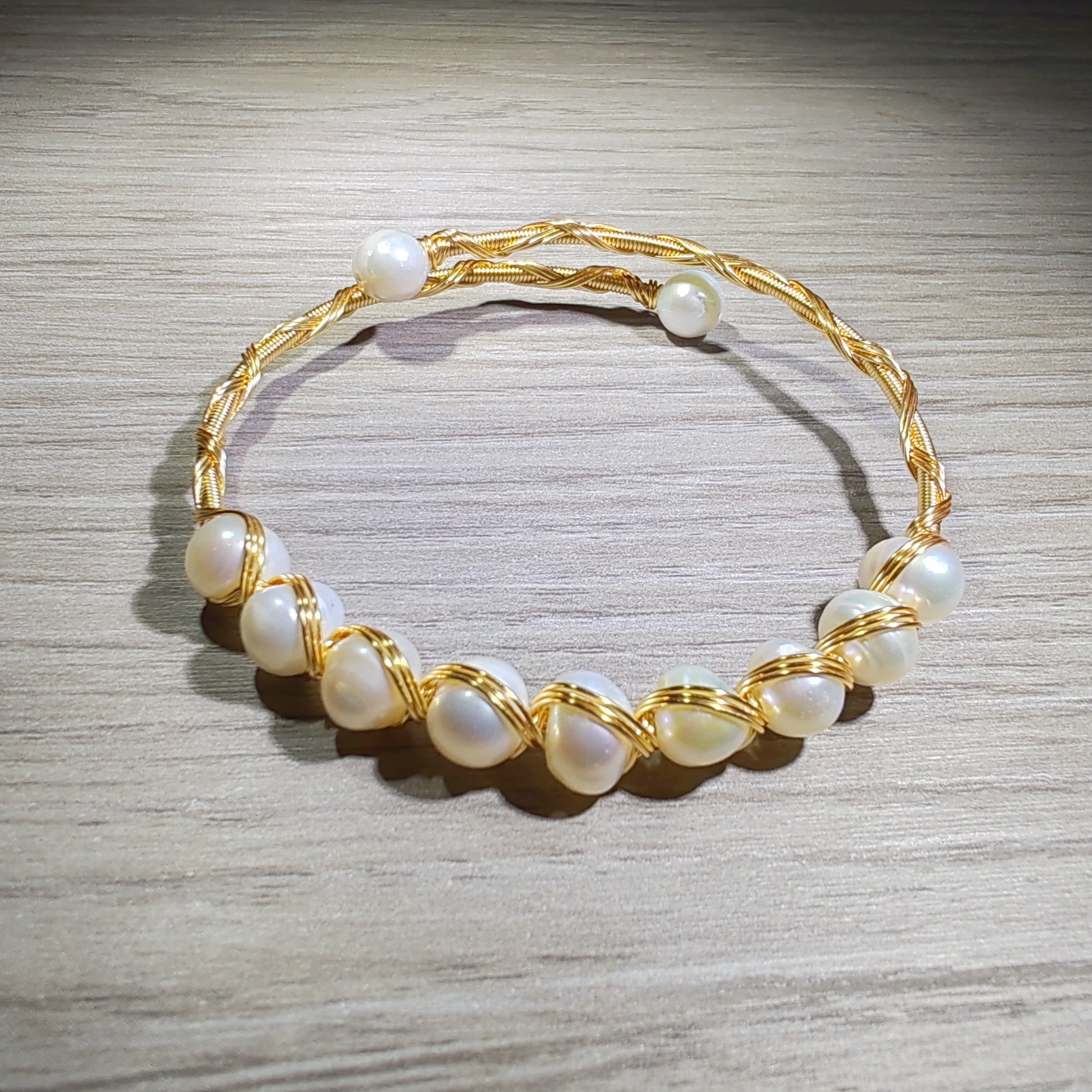 natural pearls wire wrapping bracelets