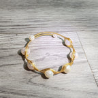 14K goldclad wiring bracelet with 8mm natural stones/quartz