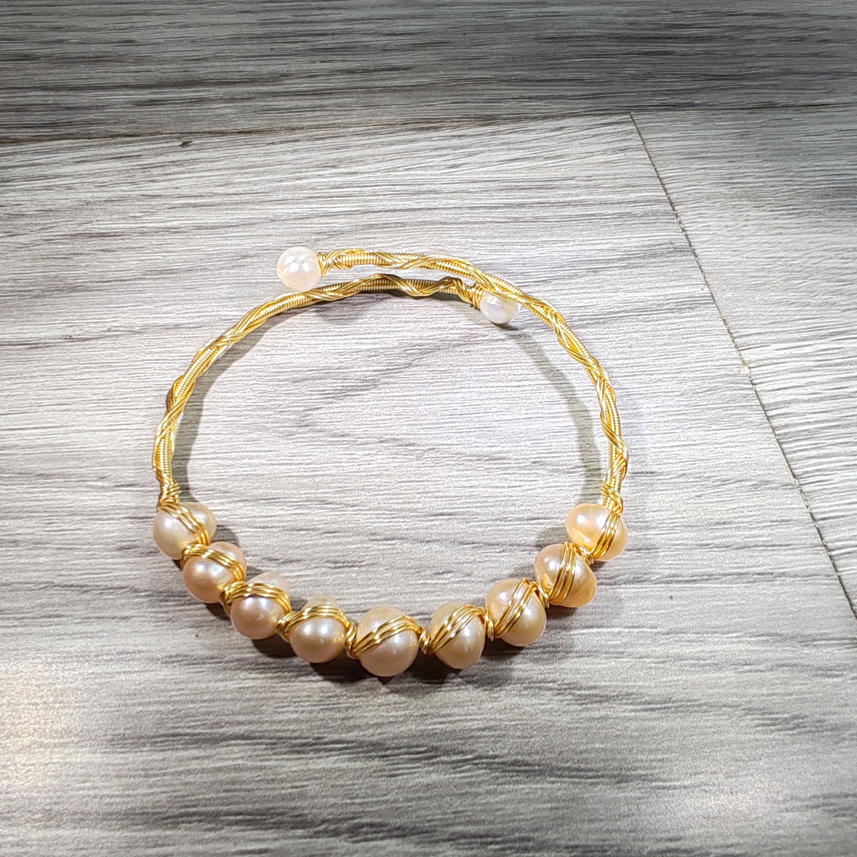 natural pearls wire wrapping bracelets