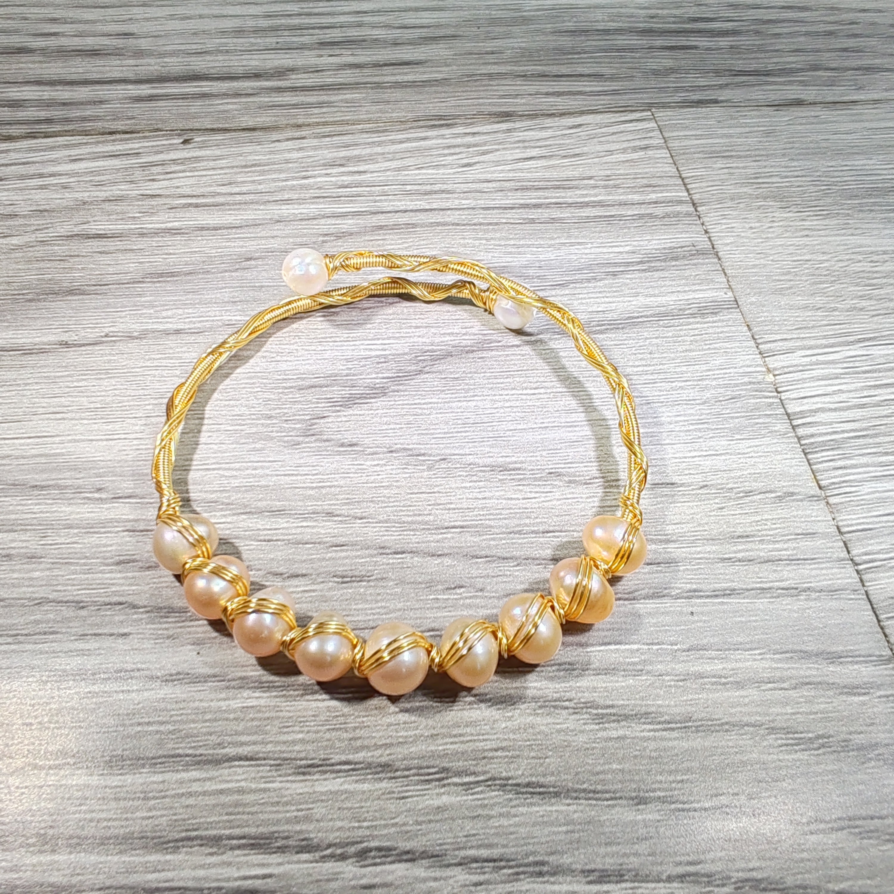 natural pearls wire wrapping bracelets