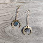 arch shape earrings with shell