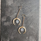 arch shape earrings with shell