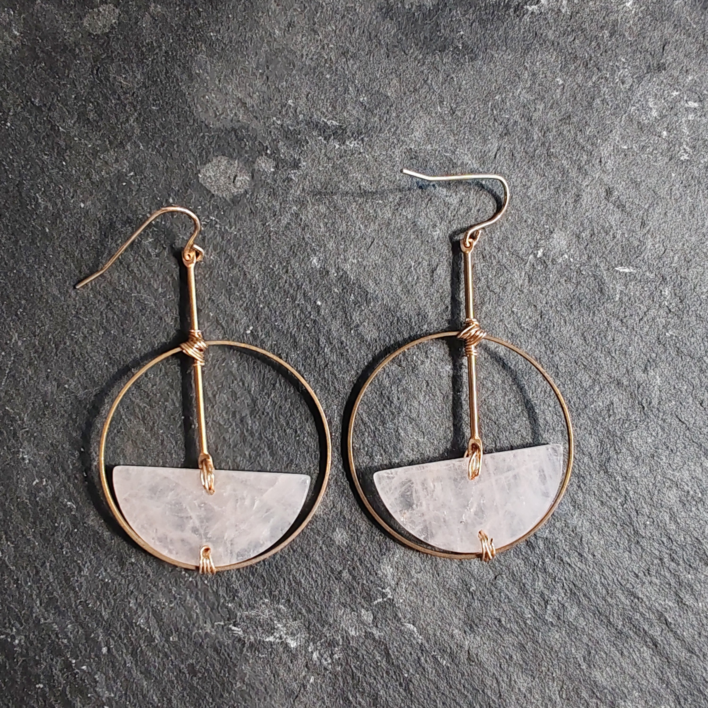 stone in loop earrings