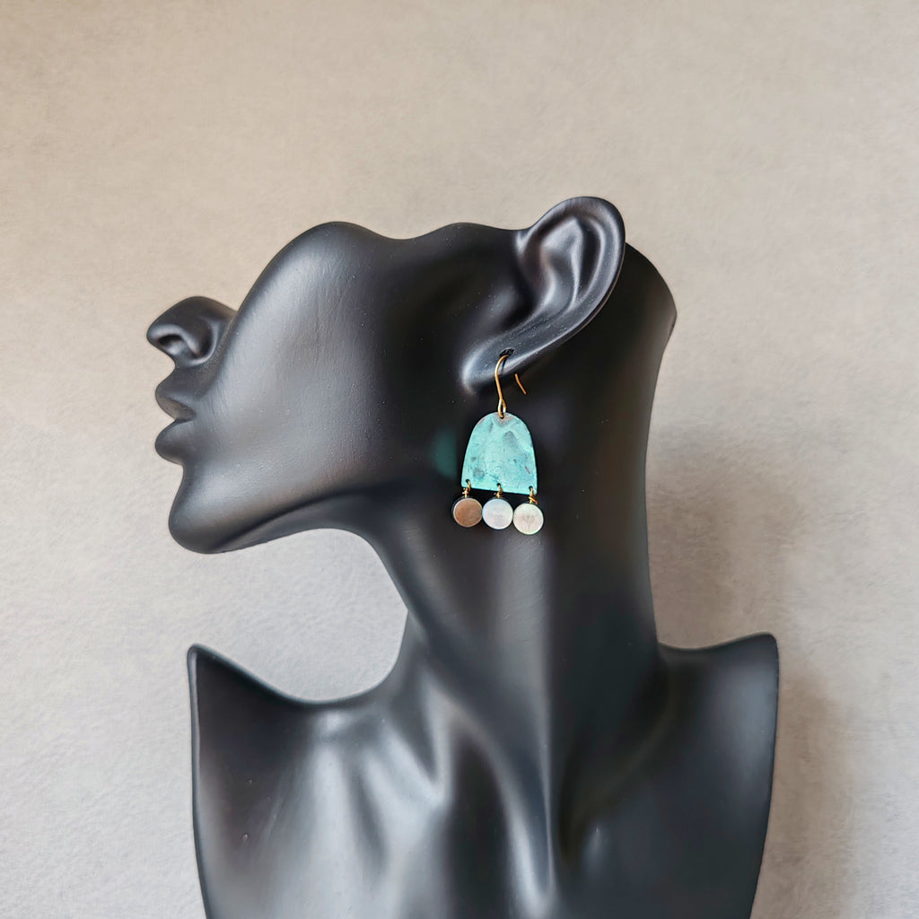 Blue Flame earrings, tussel form earrings