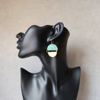 Blue Flame earrings collection, with yellow brass