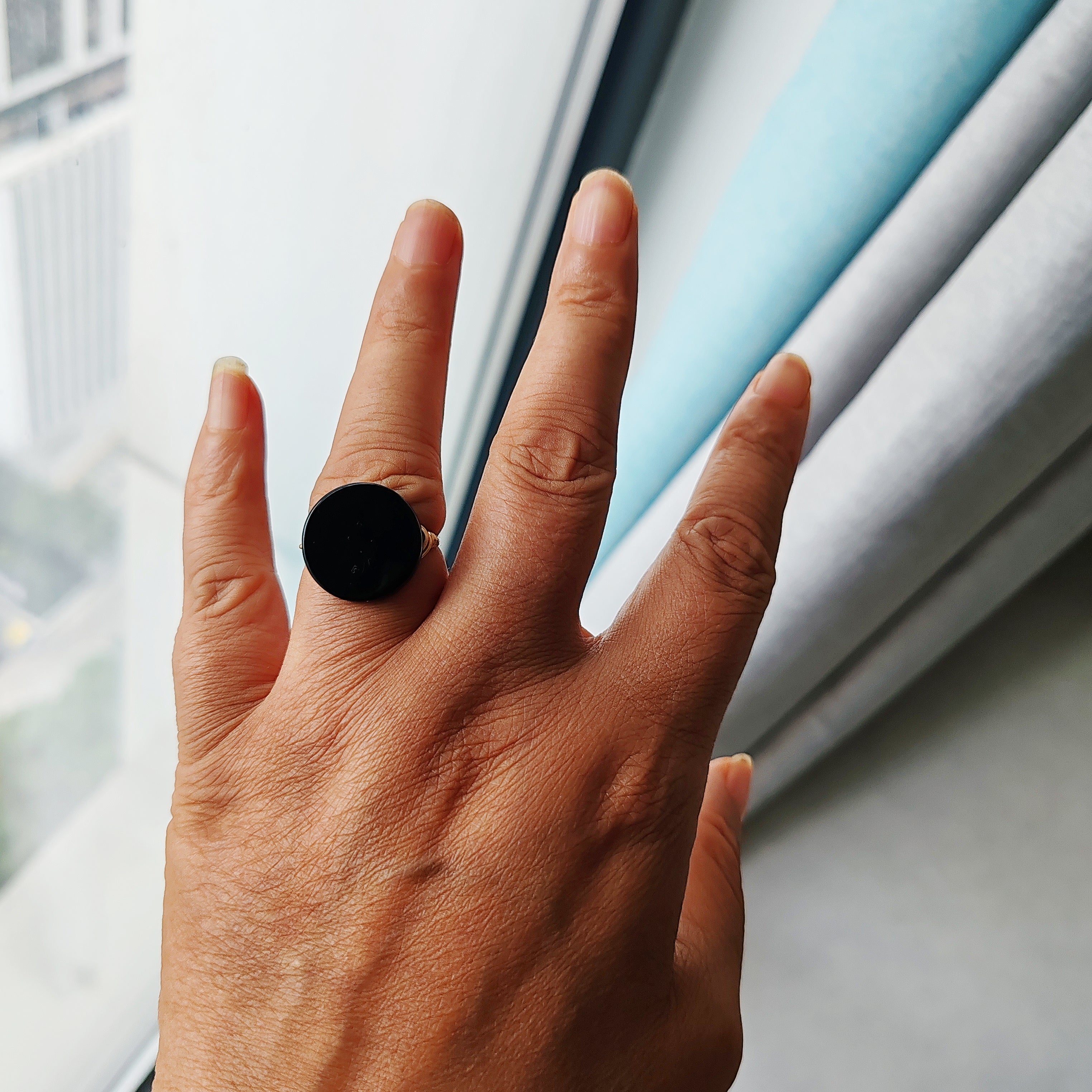 black agate ring