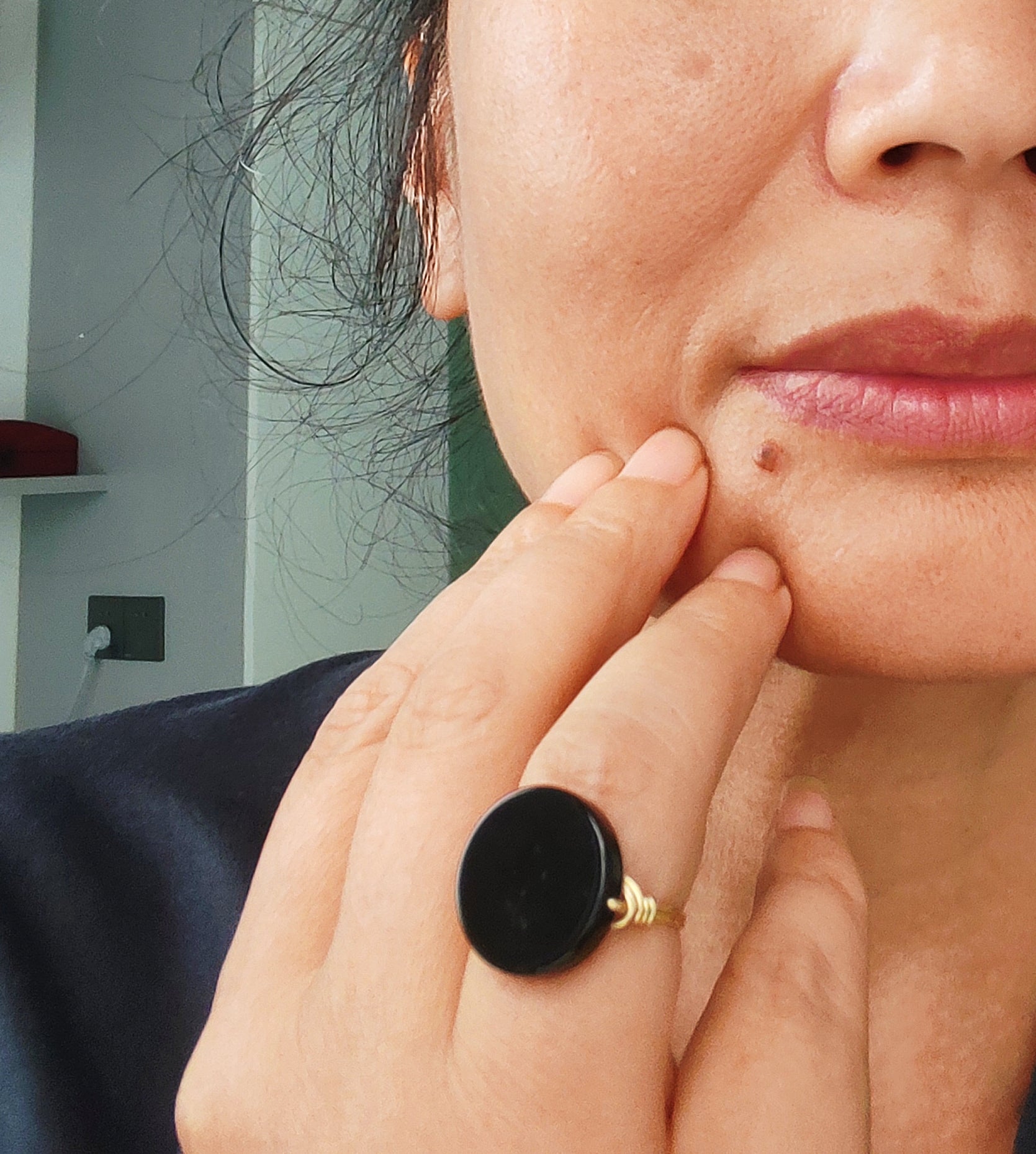 black agate ring