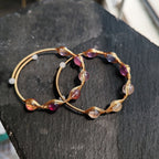 14K goldclad wiring bracelet with 8mm natural stones/quartz