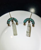 Blue Flame earrings collection, with labrorite stone