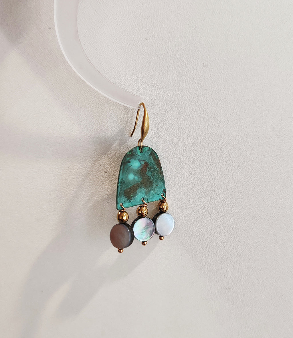 Blue Flame earrings, tussel form earrings