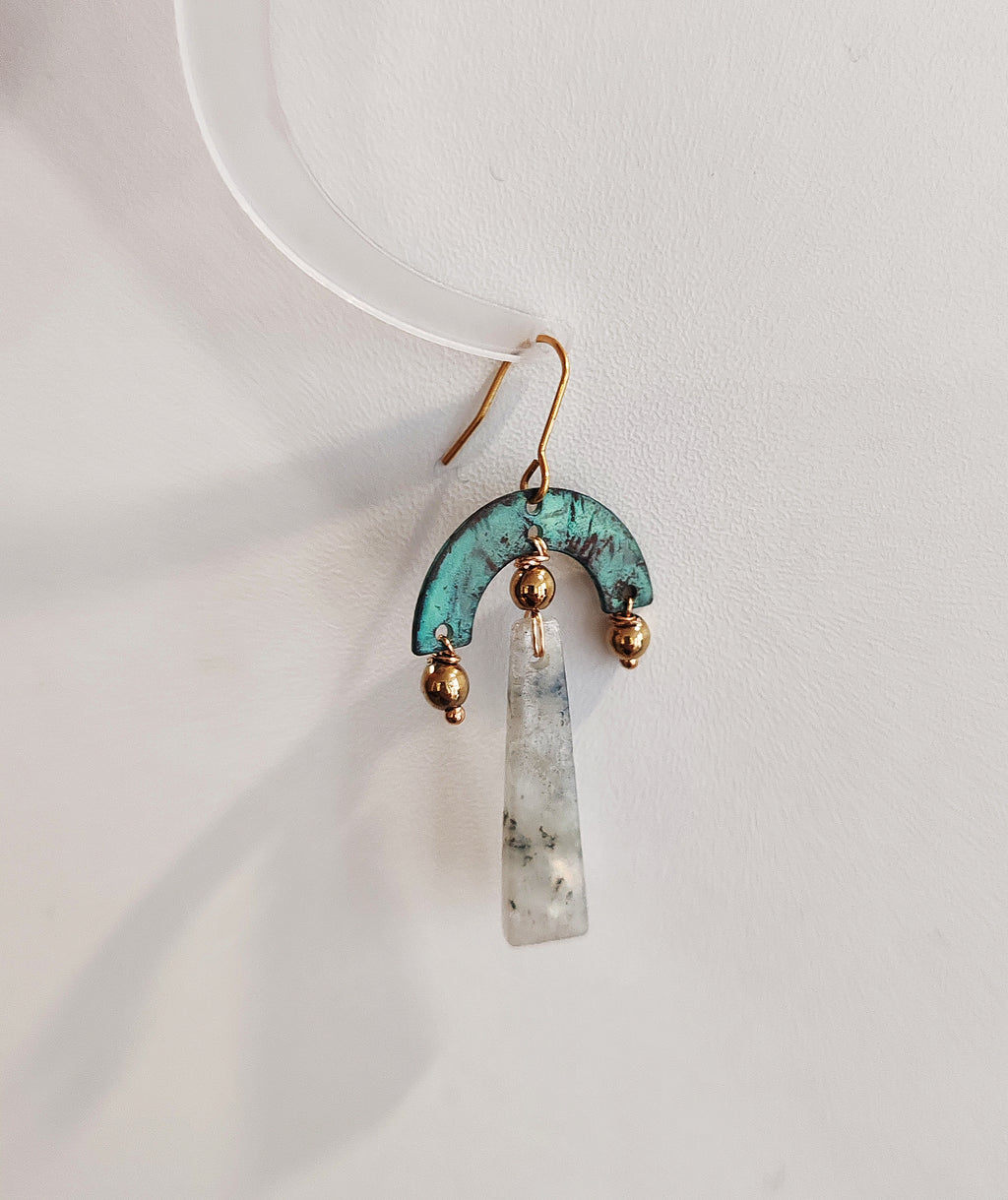Blue Flame earrings collection, with labrorite stone