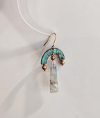 Blue Flame earrings collection, with labrorite stone