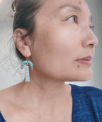 Blue Flame earrings collection, with labrorite stone