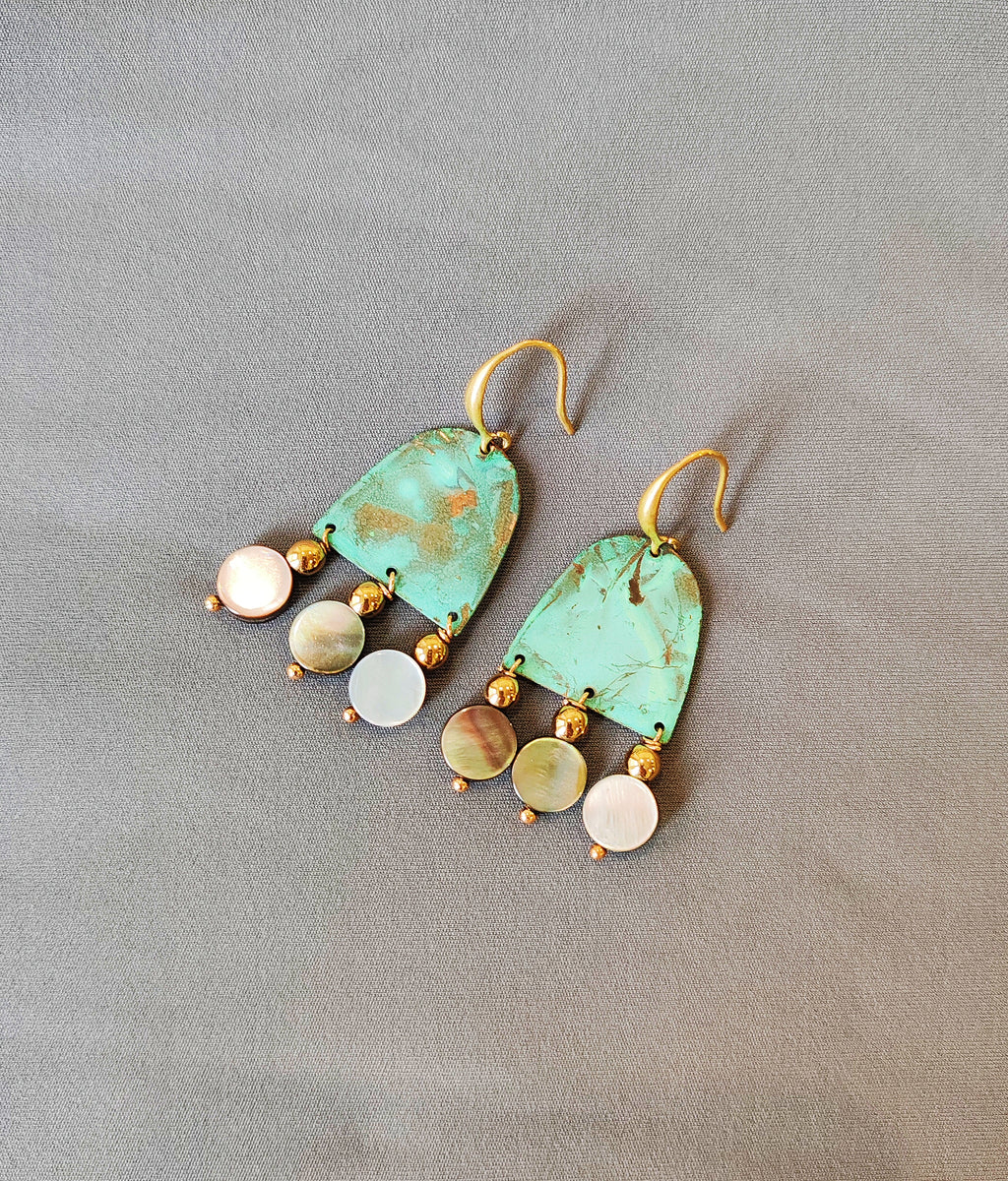 Blue Flame earrings, tussel form earrings