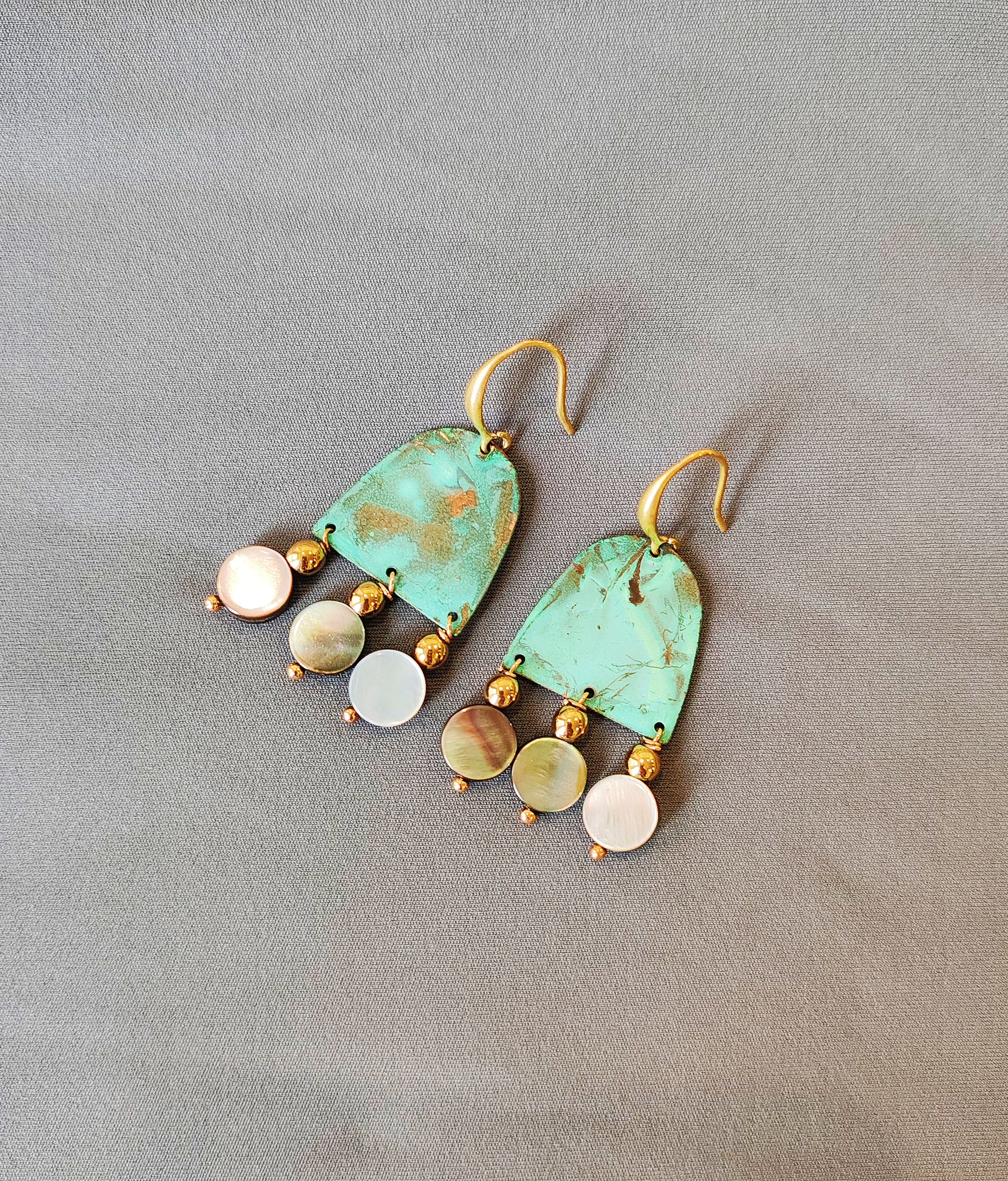 Blue Flame earrings, tussel form earrings