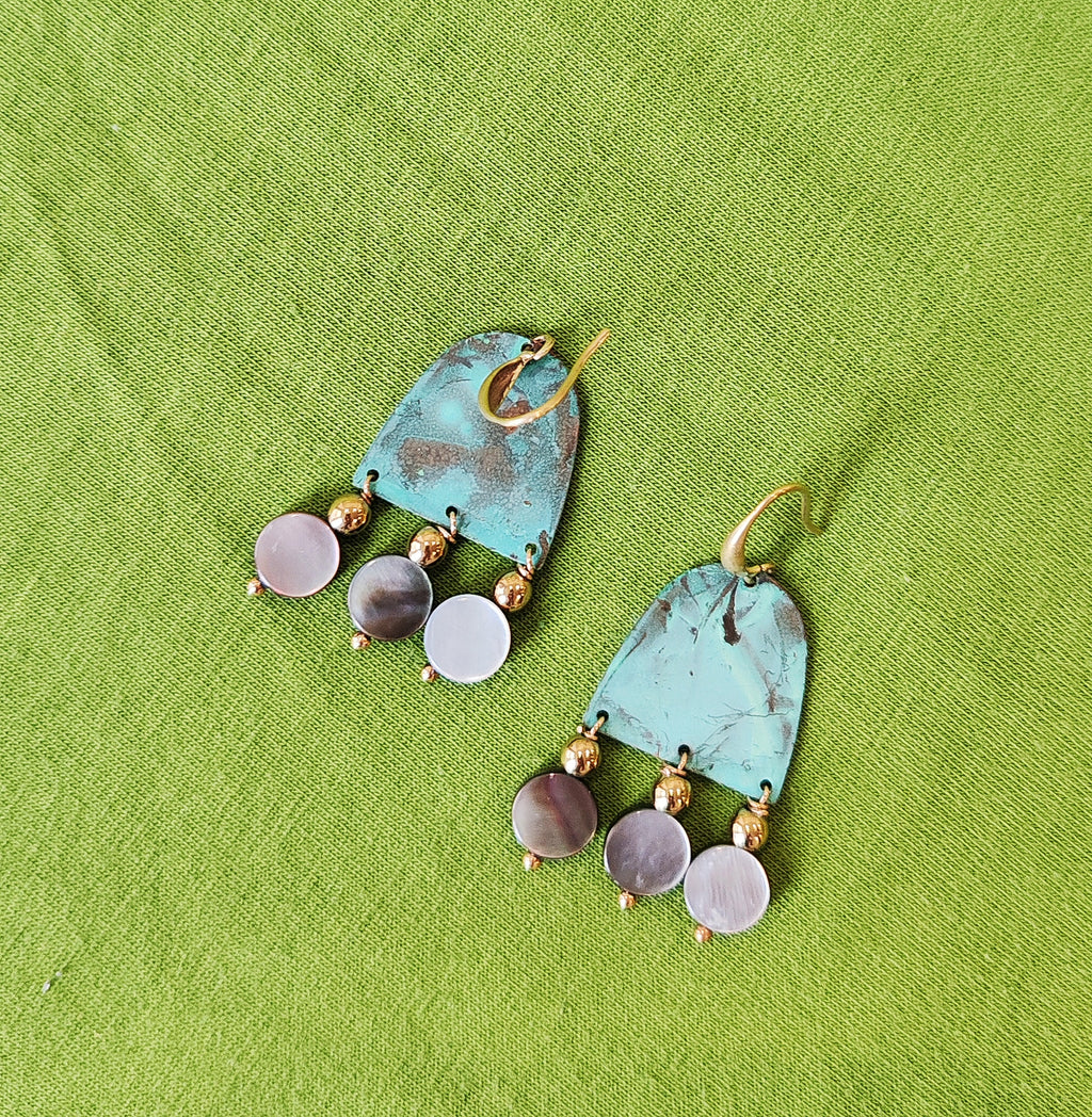 Blue Flame earrings, tussel form earrings
