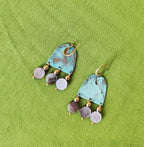 Blue Flame earrings, tussel form earrings