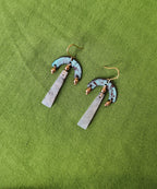 Blue Flame earrings collection, with labrorite stone