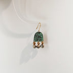 Blue Flame collection earrings, tussel shape with natural stones