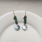 Blue Flame earrings collection, with shell, simple drop