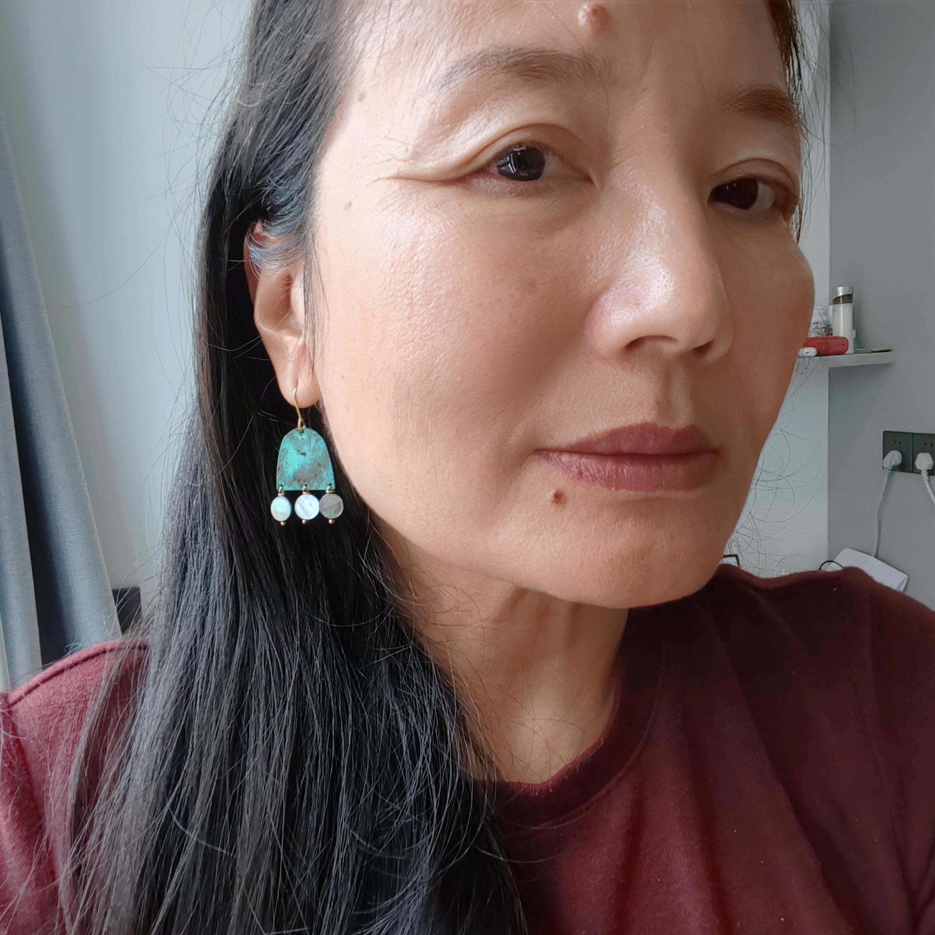 Blue Flame earrings, tussel form earrings