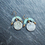 Blue Flame earrings collection, with labrorite stone, round shape