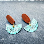 Blue Flame earrings collection, with wood, batch 2
