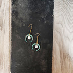 Blue Flame earring collection, with shell, moon gate