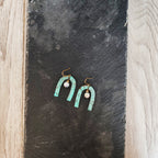 Blue Flame earrings collection, with shell, moon gate