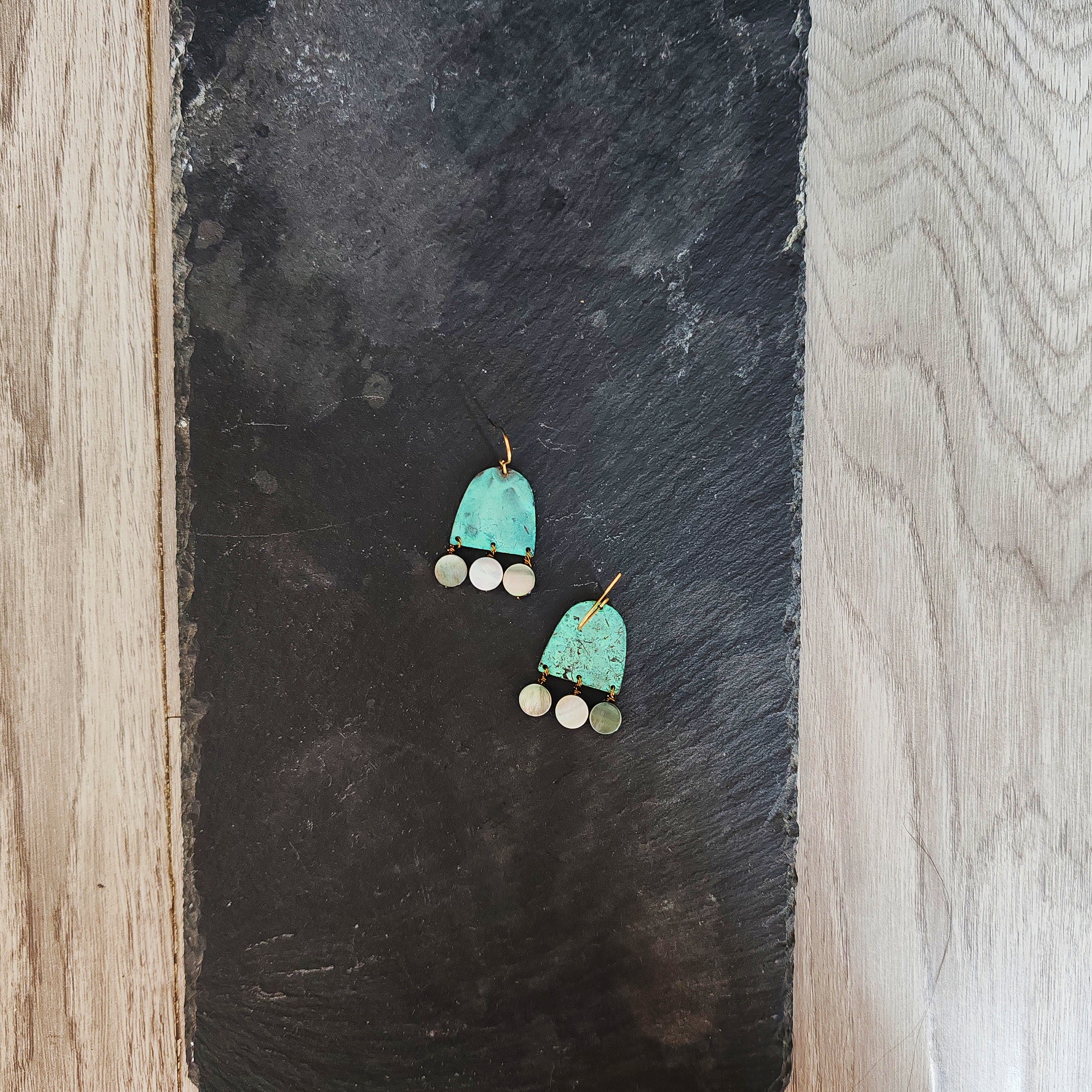 Blue Flame earrings, tussel form earrings
