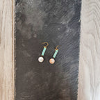 Blue Flame earrings collection, with shell, simple drop