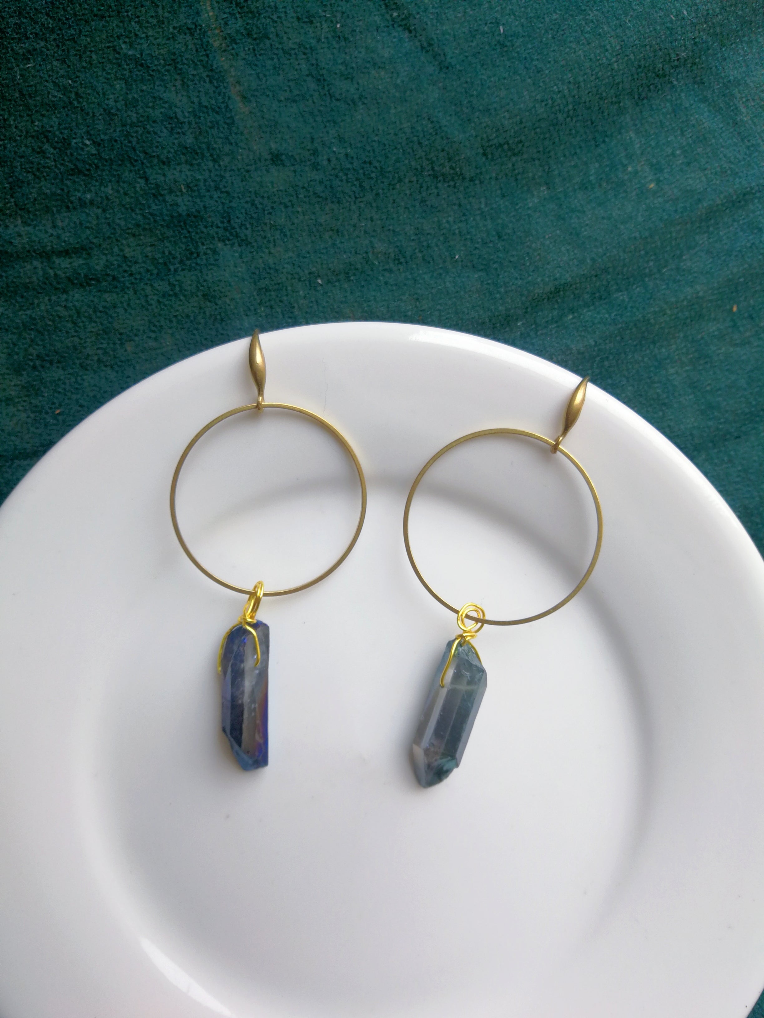 Loops and stones earrings