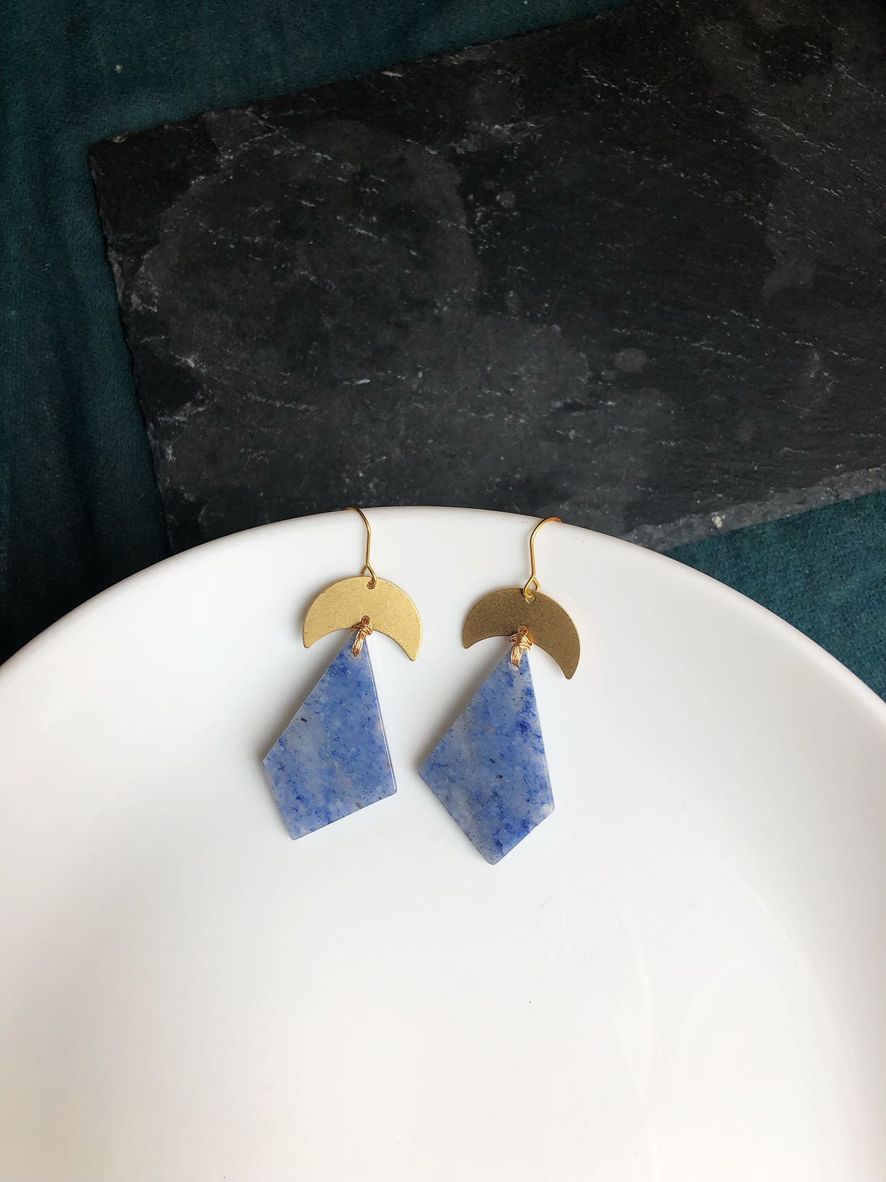 Triangle Lapis Lazuli earrings